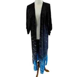 River + Sky Sayulita Duster Blue Orchid Tie-Dye Open Front Lightweight Kimono Ca